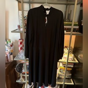 Simple, black Eloquii, midi dress with Tie collar and back - size 22